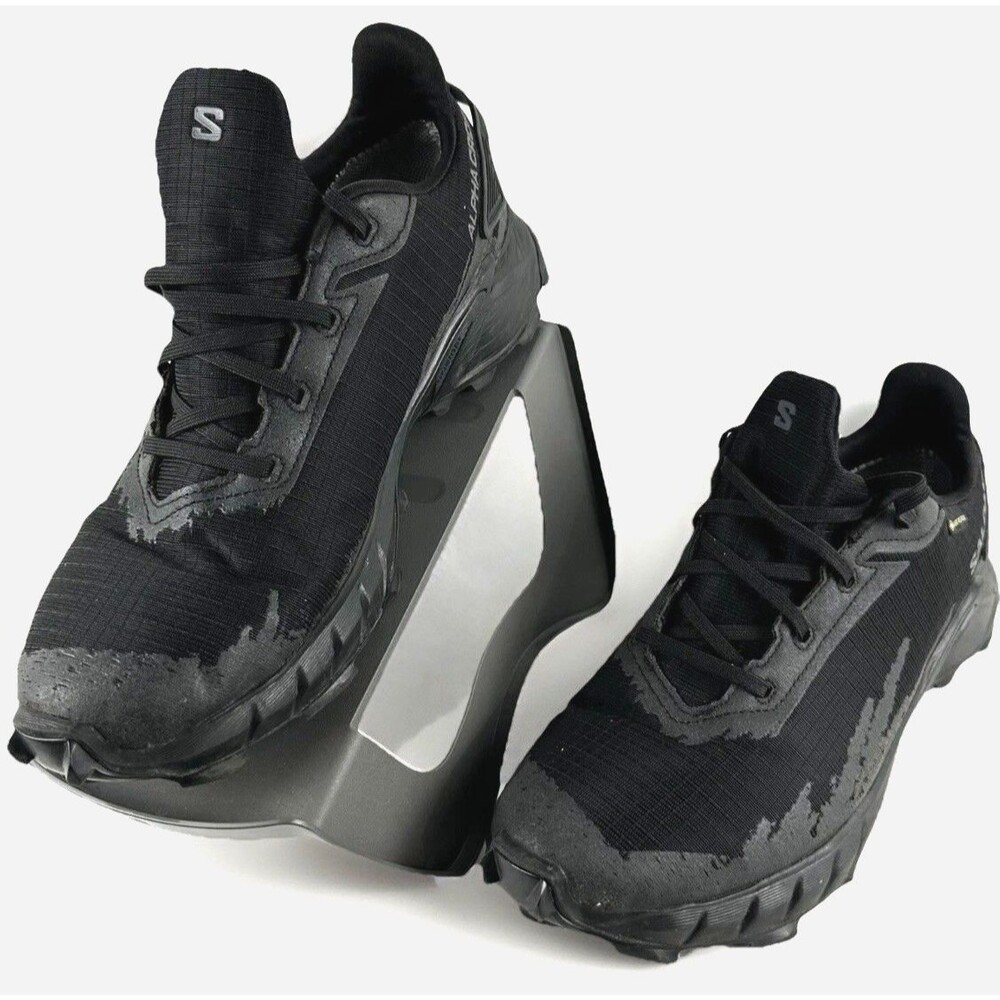 Salomon Alphacross 4 GTX Mens 8 Black Gore-Tex Trail Running Hiking Shoes